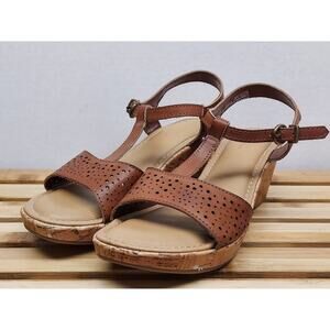 Thom McCan Womens | Brown | Weslyn Leather Wedge Sandals Size 8M